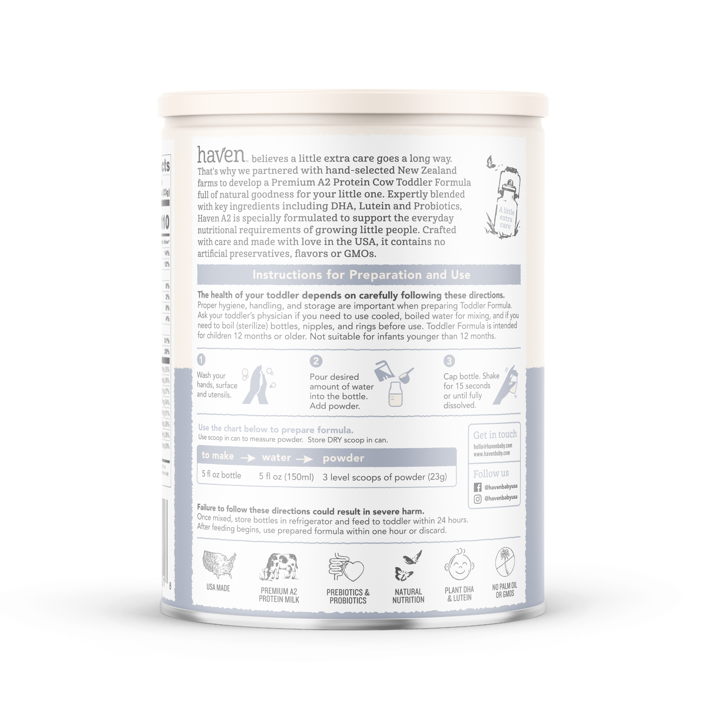 Haven Grass Fed A2 Toddler Formula