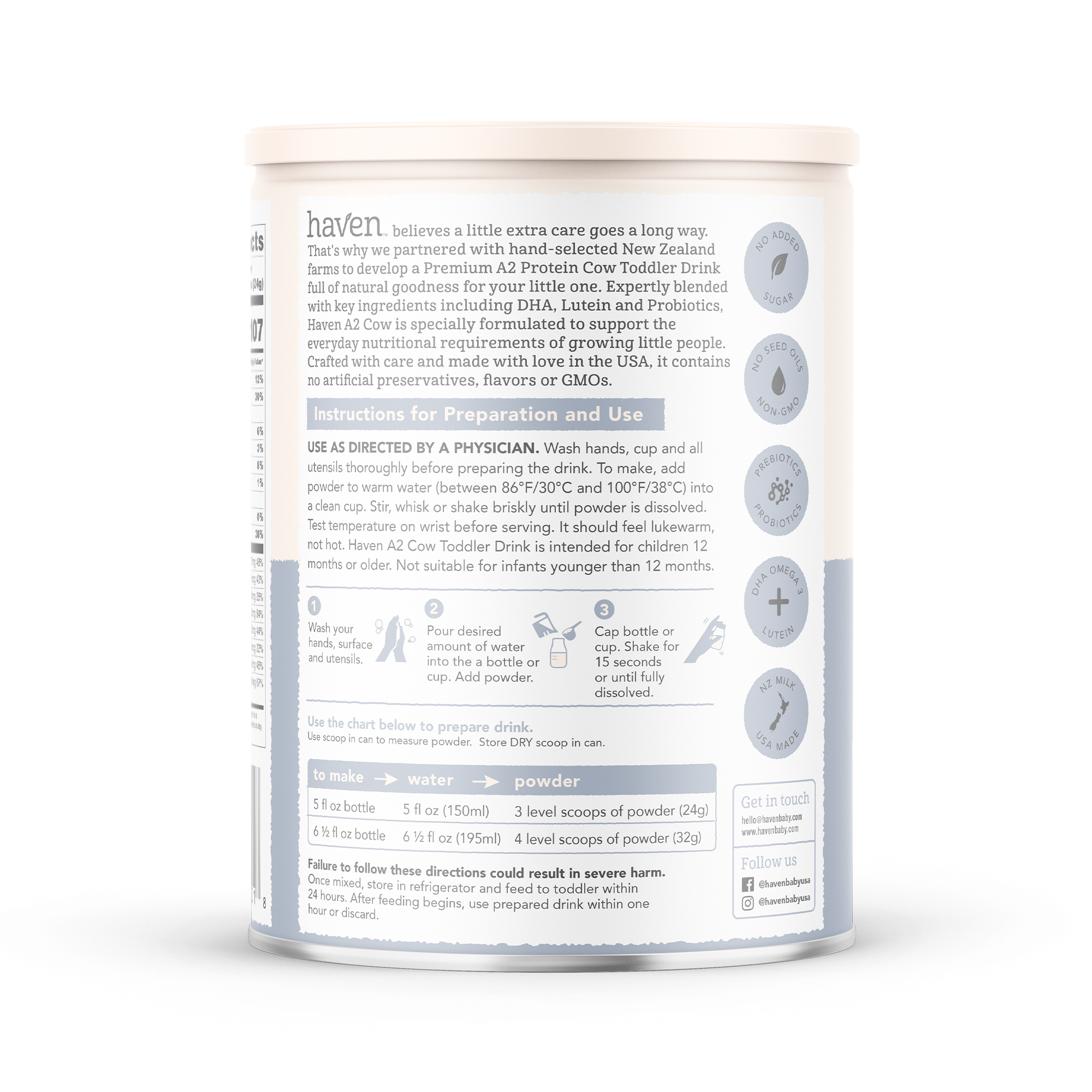 Haven Grass Fed A2 Toddler Formula