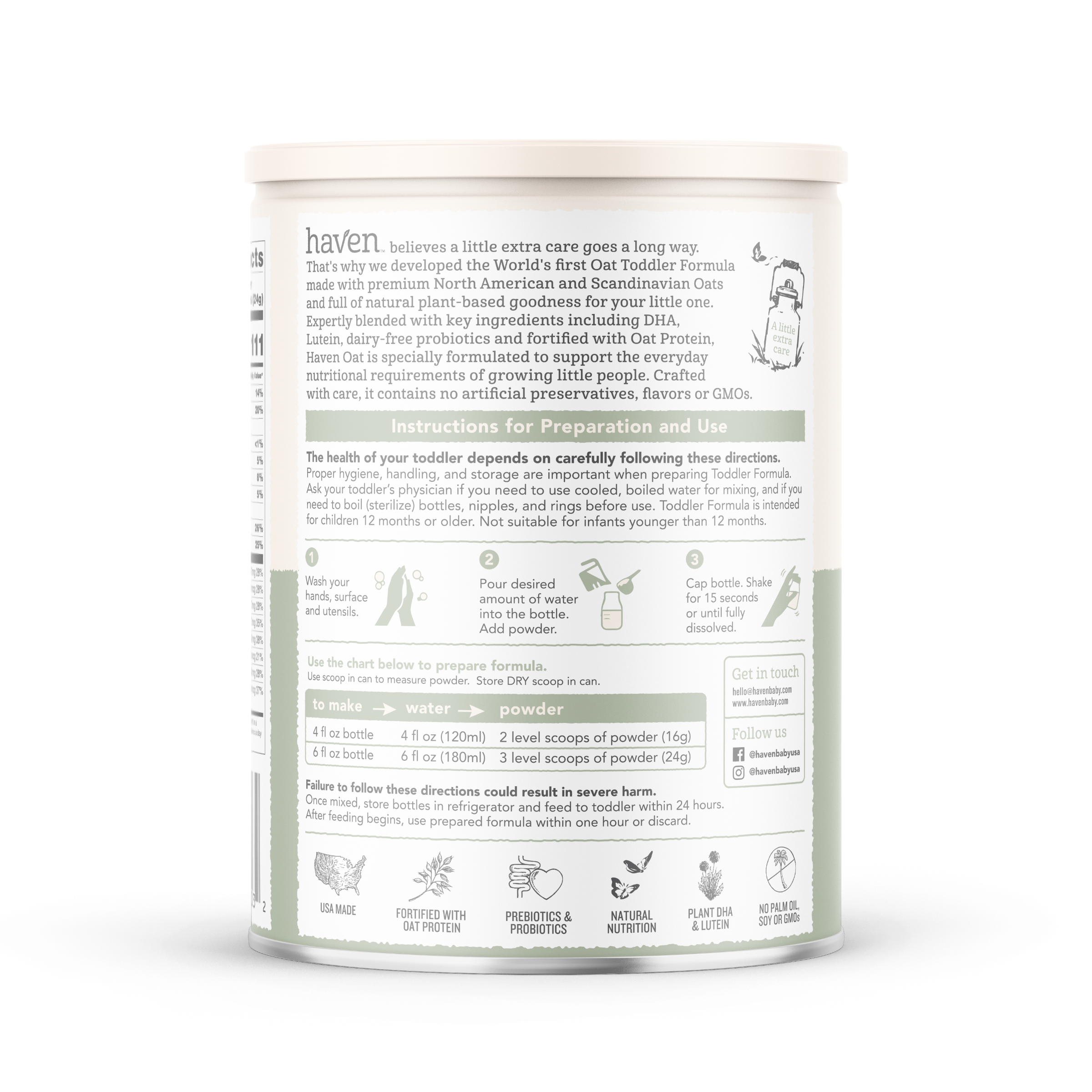 Haven Oat Toddler Formula